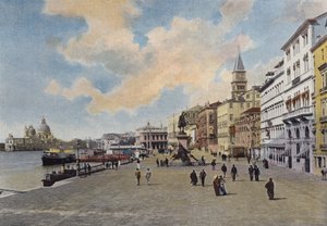 Venice, Quay of the Slavs, Statue of Victor Emmanuel by European Photographer